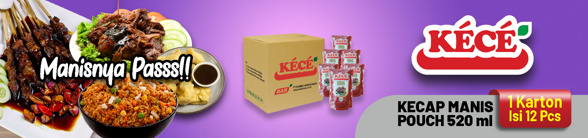 1 Karton isi 12 pcs - KECE Kecap Manis Pouch 520 ml