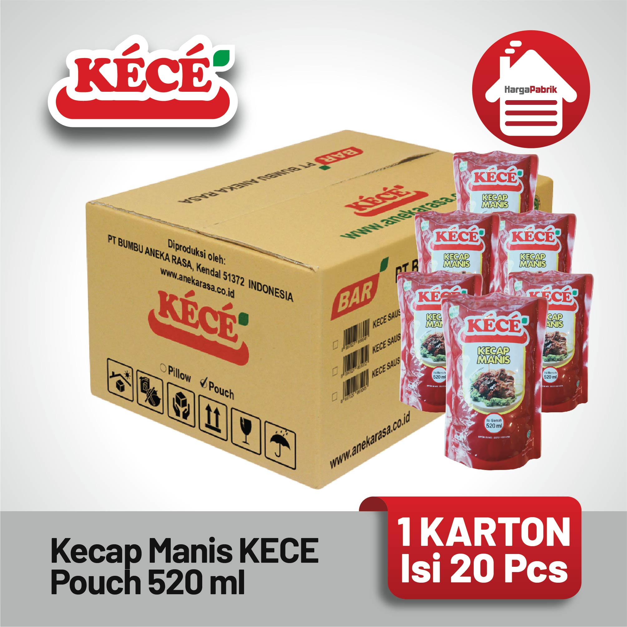 Kecap Manis KECE Pouch 520 ml - 1 Karton isi 20 Pcs