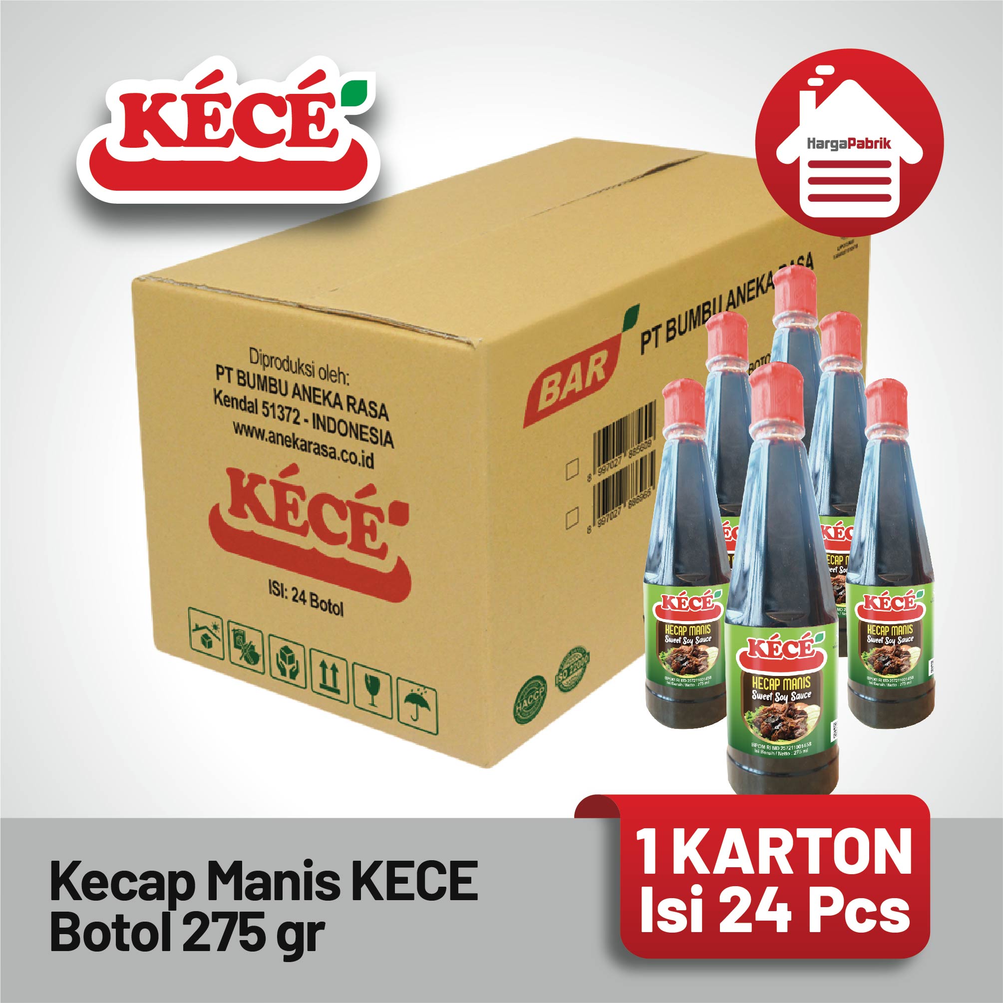 Kecap Manis KECE Botol 275 ml - 1 Karton isi 24 Pcs