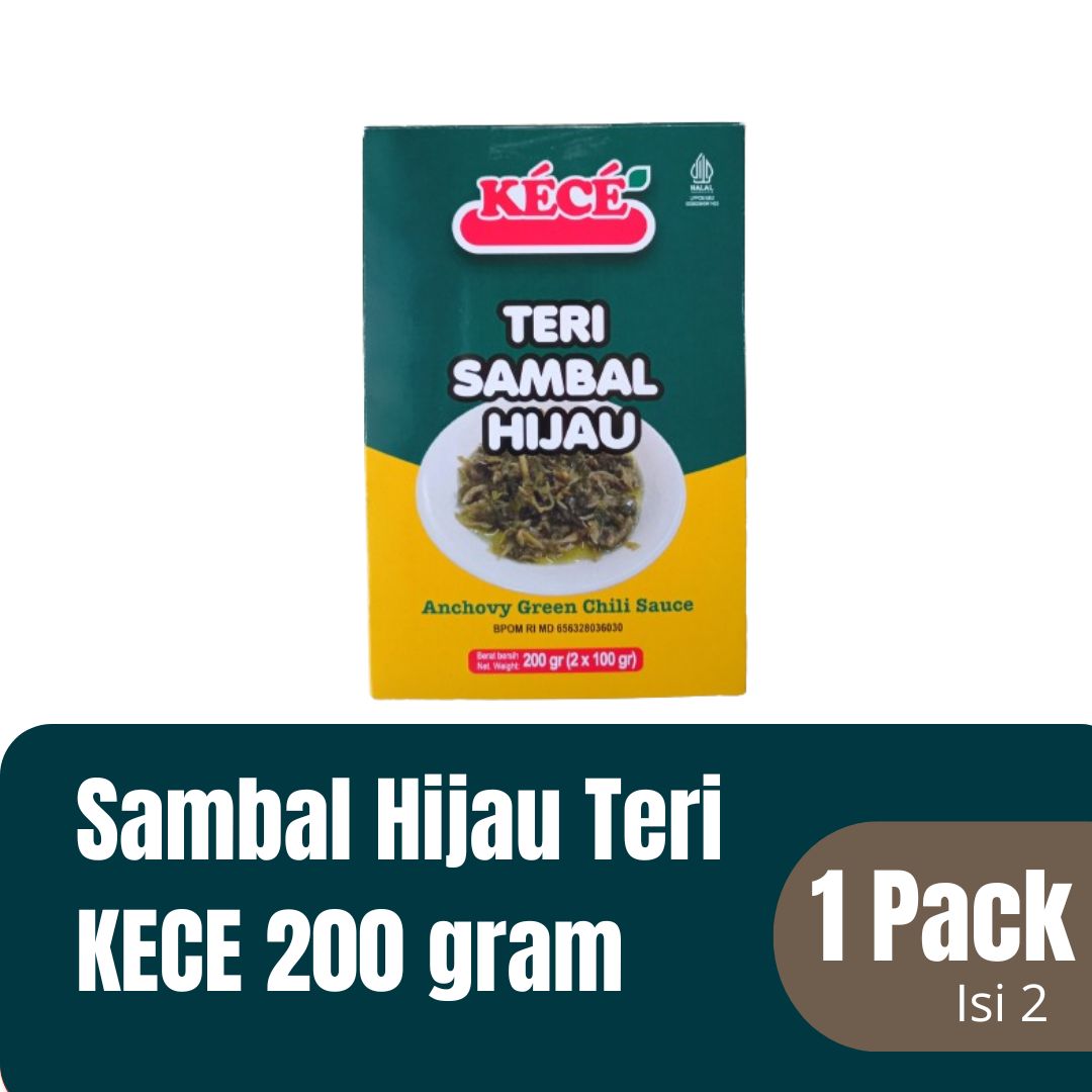 KECE Sambal Hijau Teri 200 gr (100x2) 1 Pack Isi 2