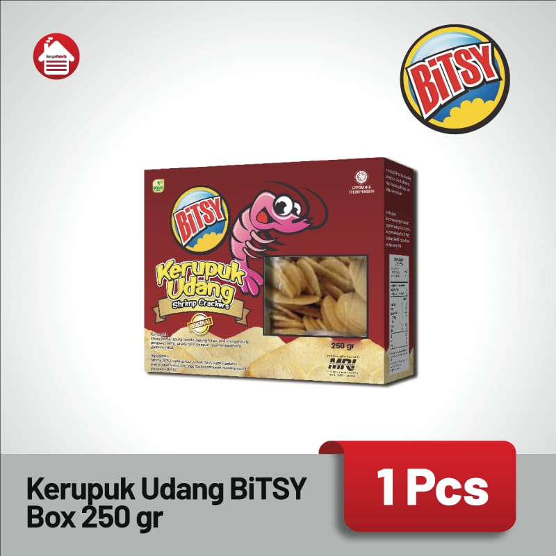 Kerupuk Udang Bitsy Karton 250 gr-1 Pcs